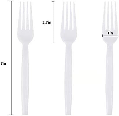 Plastic Spoons Disposable Individually Packaged Spoon White 7Inch Commercial Take Away Spoons Heavy Individually Wrapped 100 PCS