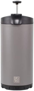 BruTrek Steel Toe 3.0 Travel Coffee Press - Brew 20 fl.oz On The Go - No Spill Lid, Double Wall Vacuum Insulated Stays Hot for Hours, French Press Coffee (Storm Gray)