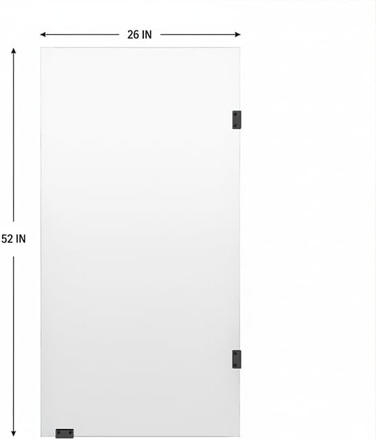 26 in. W * 52 in. H Frameless Shower Doors for Bathtub, 1/4" (6mm) Thick Tempered Glass, Bathroom Tub Glass Single Door