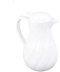 (20 oz) Beverage Server Eco-Plastic Carafe Swirl Double Wall Insulated White