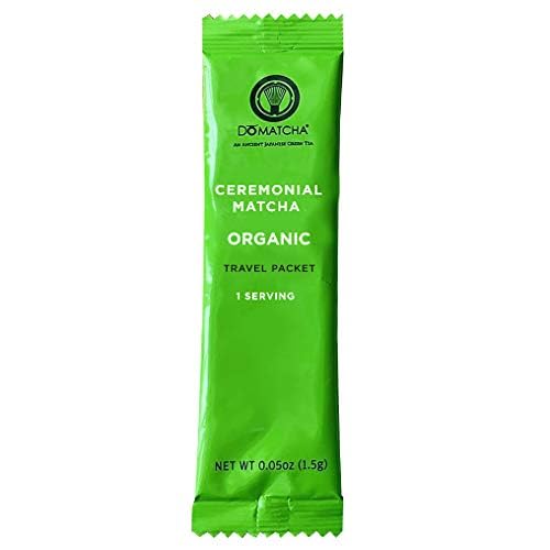 DoMatcha - Ceremonial Green Tea Matcha Powder, Travel Friendly, Natural Source of Antioxidants, Caffeine, and L-Theanine, Promotes Focus and Relaxation, Kosher, 24 Packets