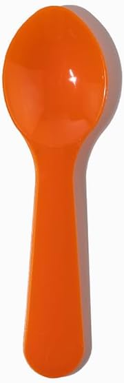 UNIQ 3000-Count 3 Inch Orange Mini Plastic Tasting Spoons | Disposable Small Taster Spoons for Food, Ice Cream, or Spices | Frozen Dessert Supplies