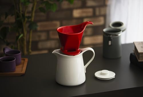 Zero Japan - Bee House Pour Over Coffee Dripper - Lead-Free & Cadmium-Free Ceramic Coffee Maker with Elegant Peek Hole, Drip Cone Brewer Coffee Gifts, Brewing Accessories - Tomato, Standar Size