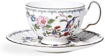 Aynsley Pembroke Oban Fine Bone China Teacup & Saucer - 6oz (180ml), Elegant Oban Shape, Christmas Gift for Tea Lovers, British Craftsmanship