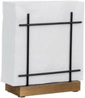 MyGift Matte Black Napkin Holders for Table & Kitchen, Metal Napkin Dispenser with Rustic Burnt Brown Wood Base, Decorative Holder for Paper Mail Bills Home/Dining Decor
