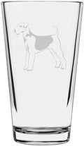 Airedale Terrier Custom Personalized Dog Themed Etched All Purpose 16oz Pint Glass