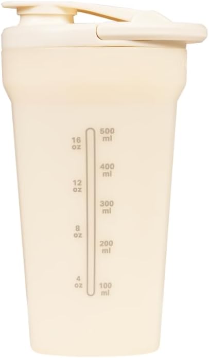 Hydrojug 20 oz Noiseless Shaker Bottle – 100% Leakproof Shaker Cup for Protein Mixes, Pre-Workout & Supplement Shakes – Durable, Easy Clean Design, Cream