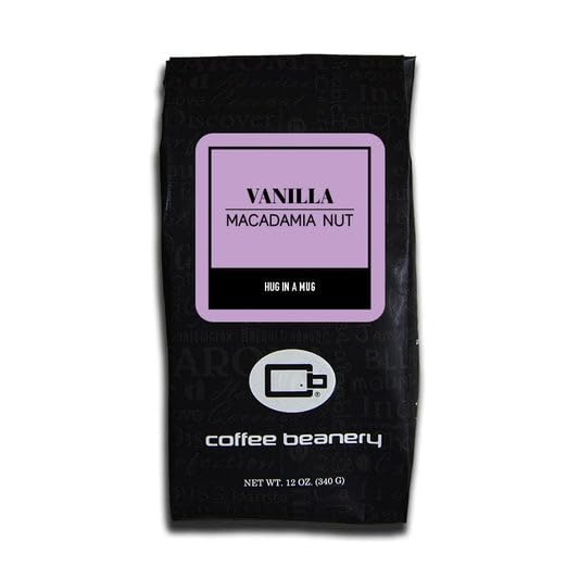 Vanilla Macadamia Nut Flavored Coffee, Specialty Arabica Coffee, Medium Roast, 12 ounce, Automatic Drip (Ground)