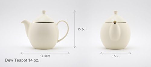FORLIFE Dew Teapot with Basket Infuser, Lemon Grass, 14 oz/414ml