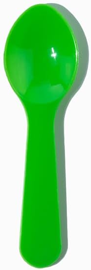 UNIQ 3000-Count 3 Inch Green Mini Plastic Tasting Spoons | Disposable Small Taster Spoons for Food, Ice Cream, or Spices | Frozen Dessert Supplies