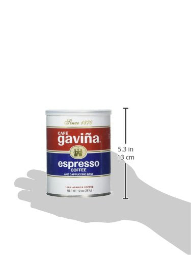 Café Gaviña Espresso Roast Ground Coffee: Rich, Dark Roast Blend with Spicy, Dark Chocolate Notes -For Espresso Machines, Lattes, and Cappuccinos- 10 oz Can (Pack of 2)