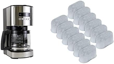 Koolatron Kenmore Coffee Maker 12 cup Drip Coffee Machine, Stainless Steel and Black + Kenmore water filter 12 Pack pure and refreshing taste