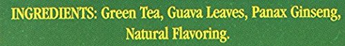 Hawaiian Islands Tea Company Guava Ginseng Green Tea, All Natural - 20 Teabags (1 Box)