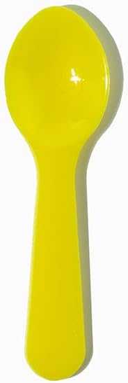 UNIQ 3000-Count 3 Inch Yellow Mini Plastic Tasting Spoons | Disposable Small Taster Spoons for Food, Ice Cream, or Spices | Frozen Dessert Supplies