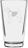 Airedale Terrier Customizable Dog Themed Etched All Purpose 16oz Pint Glass