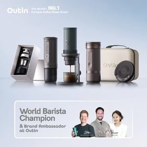 OutIn Nano Portable Electric Espresso Machine, Travel Coffee Maker for Camping, Car Coffee Maker Self-Heating with USB-C, With Ground Coffee & NS Capsule for RV, Hiking, Office