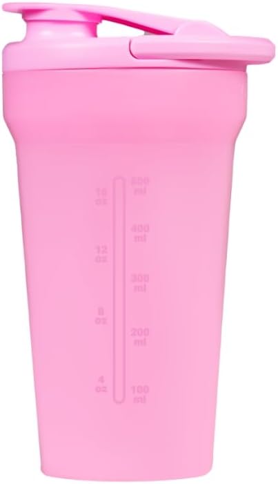 HydroJug 20 oz Noiseless Shaker Bottle – 100% Leakproof Shaker Cup for Protein Mixes, Pre-Workout & Supplement Shakes – Durable, Easy Clean Design, Bubblegum