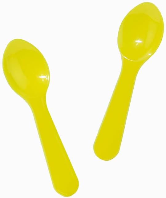 UNIQ 3000-Count 3 Inch Yellow Mini Plastic Tasting Spoons | Disposable Small Taster Spoons for Food, Ice Cream, or Spices | Frozen Dessert Supplies
