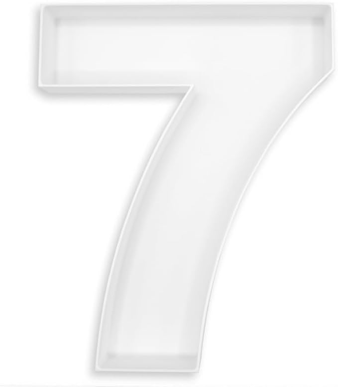 10" Reusable Plastic Box Form Tray Display for Treats, Charcuterie, Cake Pop, Candy, Charcuterie Box, Custom Charcuterie Letters Fillable - Reusable Letter Box - (White Plastic, 7)