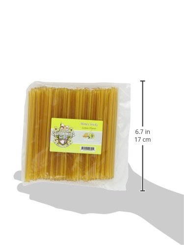 English Tea Store Honey Sticks | All-Natural Honeystix With Gluten-Free Grade A Honey | Mini Honey Stick For Tea, Cake Pops Or Snacks | Portable Sweet Treat | Lemon Flavored Honey Sticks - 100 Count