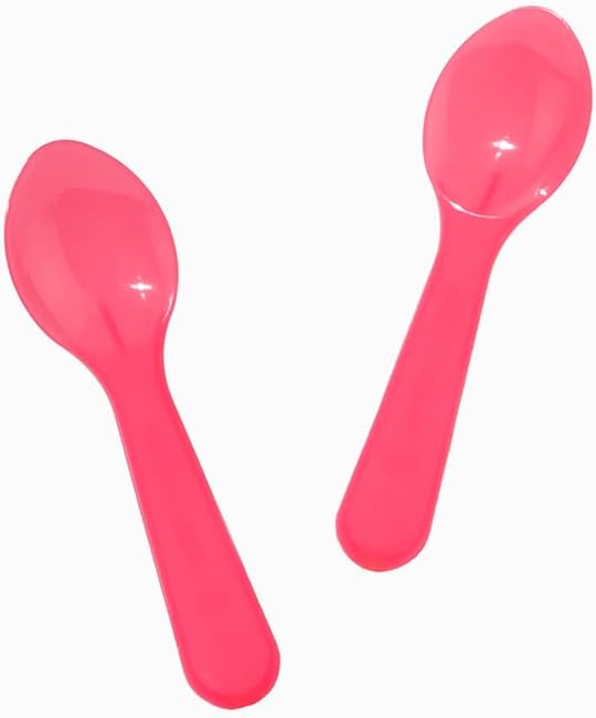 UNIQ 3000-Count 3 Inch Pink Mini Plastic Tasting Spoons | Disposable Small Taster Spoons for Food, Ice Cream, or Spices | Frozen Dessert Supplies