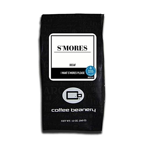 Chocolate Marshmallow Flavored Coffee SWP Decaf, Specialty Arabica Coffee, Medium Roast, 12 ounce, Whole Bean