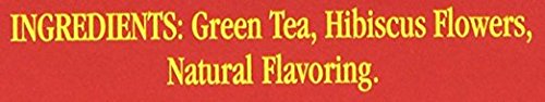 Hawaiian Islands Tea Company Hibiscus Honey Lemon Tropical Green Tea, All Natural - 20 Teabags (1 Box)