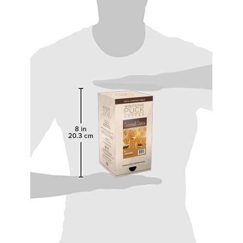Wolfgang Puck Coffee, Caramel Cream, 9.5 Gram Soft Pods, 18 Count (Pack of 6)