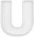 10" Reusable Plastic Box Form Tray Display for Treats, Charcuterie, Cake Pop, Candy, Charcuterie Box, Custom Charcuterie Letters Fillable - Reusable Letter Box - (White Plastic, U)