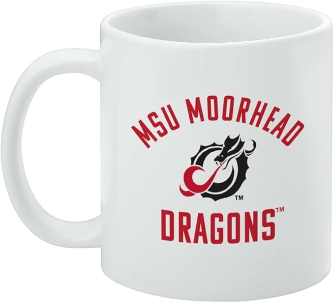 Minnesota State University Moorhead Dragons Ceramic Coffee Mug, Novelty Gift Mugs for Coffee, Tea and Hot Drinks, 11oz, White