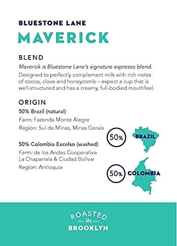 Bluestone Lane Coffee Pods, Single Cup Capsules, Maverick Espresso Medium Roast, 10 Count (Pack of 1), Compatible with Nespresso Original Brewers