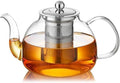 24 Pack 40OZ (1200ML) Glass Teapot with Infuser Stovetop Safe, Clear Glass Tea Pot Kettle, Borosilicate Tea Pot with Infusers Filter for Loose Tea, Tea Kettle Dishwasher Safe