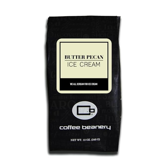 Butter Pecan Ice Cream Flavored Coffee, Specialty Arabica Coffee, Medium Roast, 12 ounce, Coarse