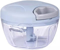 Manual Pull-Cord Vegetable Chopper – 2 Cup Mini Food Processor – Color Variations (Blue)