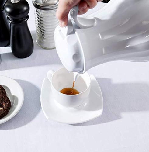 (20 oz) Beverage Server Eco-Plastic Carafe Swirl Double Wall Insulated White