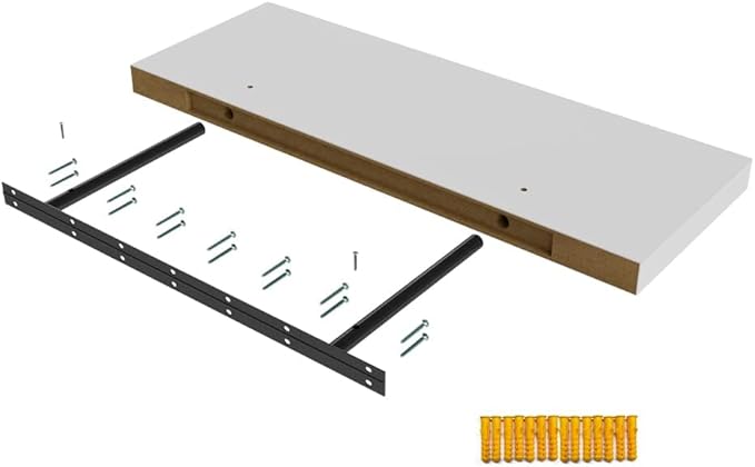 Floating Shelf, Set of 1 Wall Shelf, 30 in W x 12.75 in D x 2 in H Wooden Floating Wall Shelf with Invisible Brackets for Living Room/Bedroom/Bathroom/Kitchen Storage and Decor, White