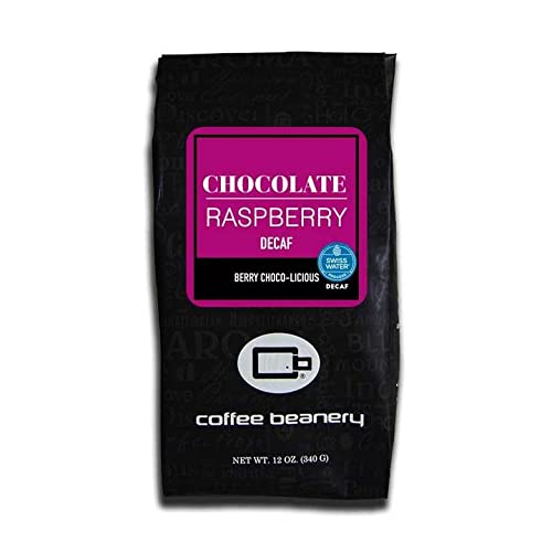 Chocolate Raspberry Flavored Coffee SWP Decaf, Specialty Arabica Coffee, Medium Roast, 12 ounce, Whole Bean