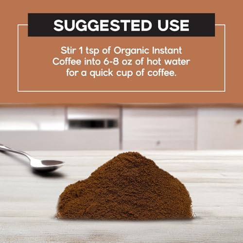 Dolce Superfoods Organic Instant Coffee – USDA Certified, Bold & Smooth Flavor, 14oz Travel-Friendly, No Additives, Non-GMO
