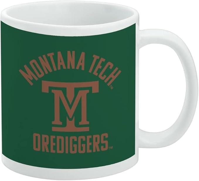 Montana Tech of the University of Montana Orediggers Logo Ceramic Coffee Mug, Novelty Gift Mugs for Coffee, Tea and Hot Drinks, 11oz, White