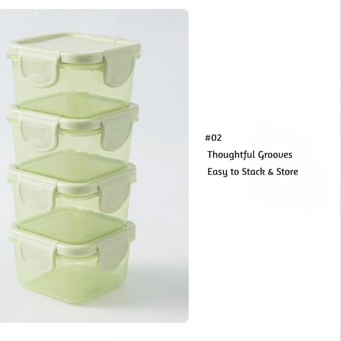150 ml Food Storage Containers – BPA-Free Thickened PP, 4-Latch Airtight Lid, Freezer/Microwave/Dishwasher Friendly (Clear With Black)
