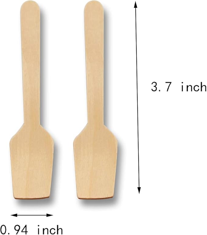 Mini Wooden Spoons, 200 Pcs 4 Inch Disposable Wooden Dessert Spoons, Biodegradable Compostable Birchwood