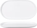 uxcell 2Pcs Fast Food Serving Trays, 12x6.6 Oval Reusable Restaurant Serving Trays for Kitchen Restaurant Coffee Fruit Burger Lunch Dessert, White