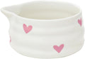 White Matcha Bowl with Spout with Cute Heart Pattern - Ceramic Chawan Matcha Bowl for Whisking Matcha -Traditional Japanese Macha Bowl Handmade