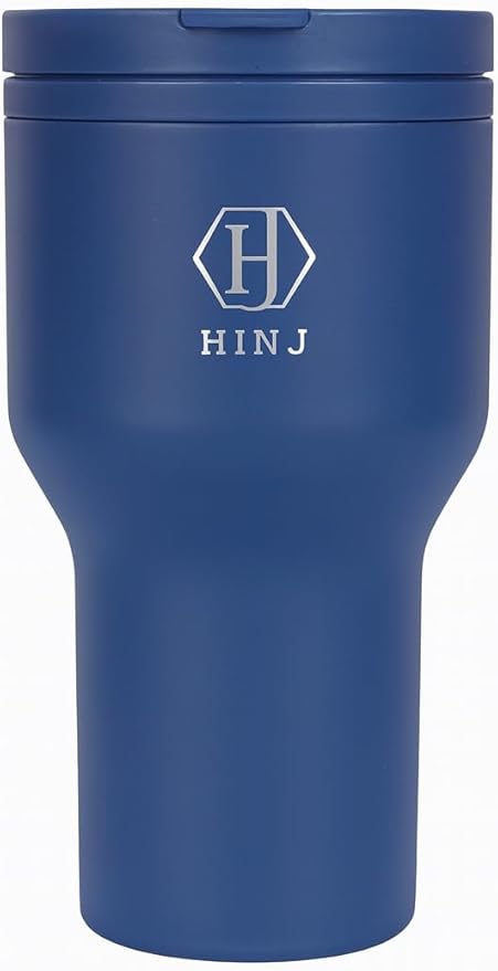 Insulated Travel Tumbler, Blue, Stainless Steel with permanent Lid