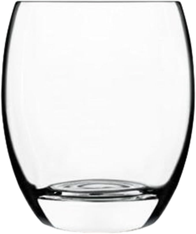 Luigi Bormioli Crescendo Double Old-Fashioned Glasses, Set of 4-15.5 Oz. Lead-Free Crystal Tumblers with Thick Base - Laser Cut Rims, Classic Design for Cocktails, Whiskey & Bars - Dishwasher Safe