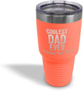 Custom Tumblera Tumblers Travel Mugs Coolest Dad Ever C Family & Friends Dad Insulated Drinkware Personalized Tumbler Cups Coffee Tumbler Engraved Stainless-Steel 30 Oz Coral Personalized Text Here