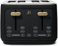 Beautiful 4-Slices Toaster with Touch-Activated Digital Display, Extra-Wide Self-Adjusting Slots, Adjustable Shade Control by Drew Barrymore (Black Sesame)