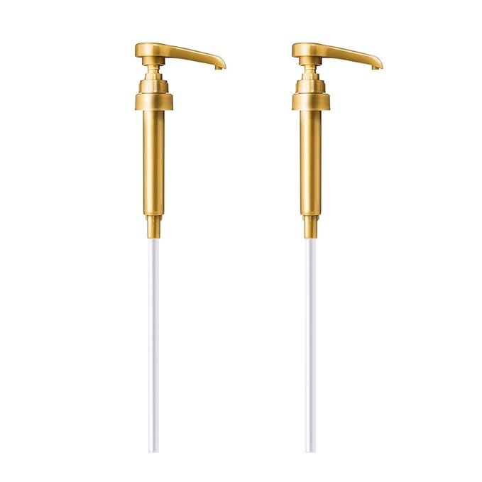Cafe Le Rou Cane Sugar Classic Syrup - 25.4 oz, 2 Pack with 2 Gold Pump Dispensers
