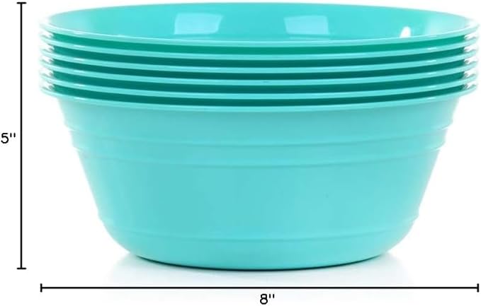 Mintra Home Snack Bowls (Medium 6pk (1.8L), Teal)