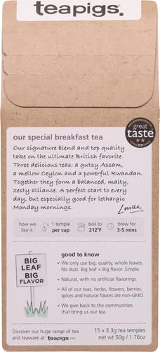 teapigs English Breakfast Tea, 1.76 Ounce, 15 Count (501)